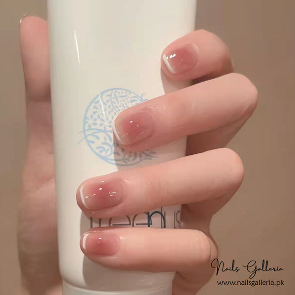 🌸 Subtle Blush Gradient Press-On Nails 💅✨ (24 Pcs) - Free Nail Kit Included