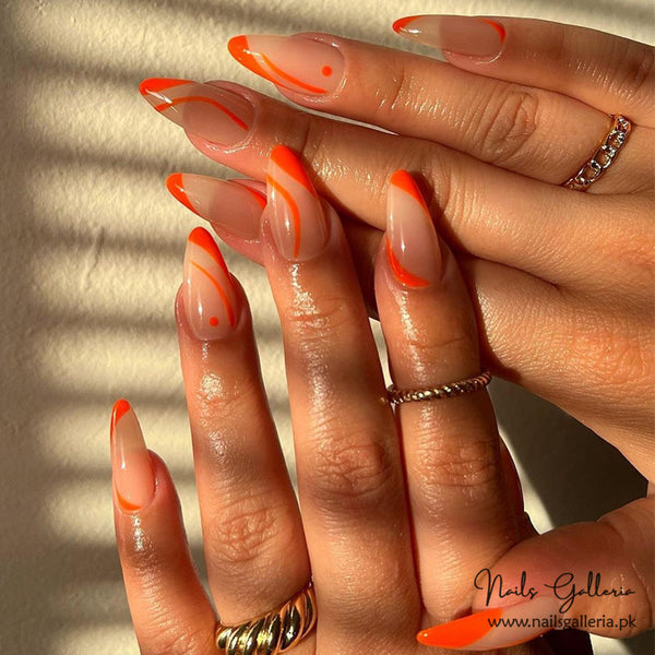🌞 Sunset Blaze Press-On Nails (24 Pcs) - Free Nail Kit Included