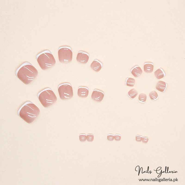 💫 Sweet Pink Square Toe Press-On Nails (24 Pcs) - Free Nail Kit Included