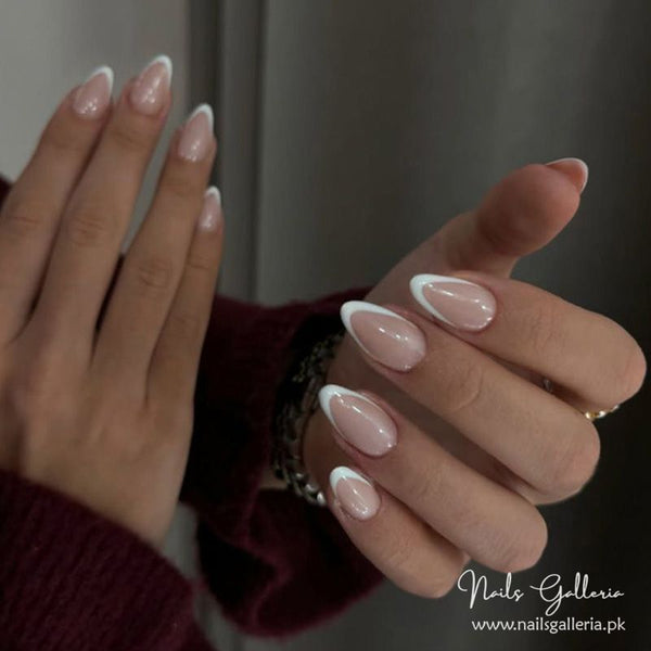🤍 Timeless French Manicure – Press-On Nail Set (24Pcs) - Free Nail Kit Included