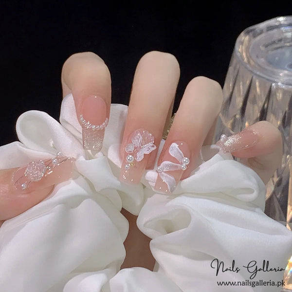Ultra-Transparent Press-On Nails (30 Pcs) - Free Nail Kit Included
