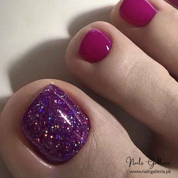 Vibrant Purple & Pink Toe Press-On Nails (24 Pcs) - Free Nail Kit Included