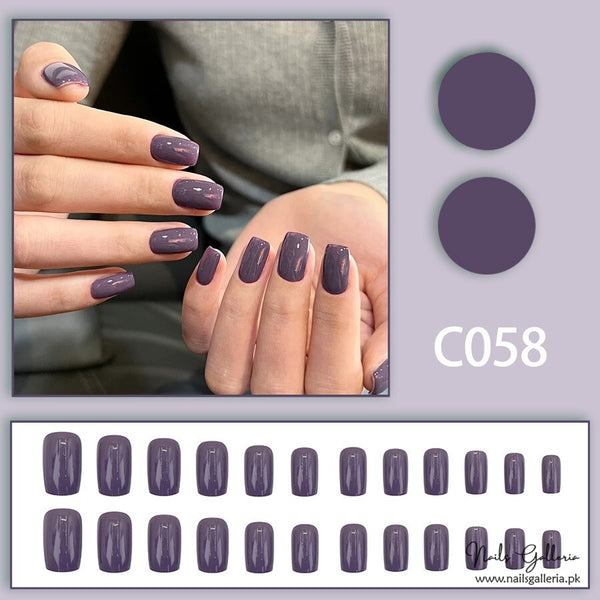 Violet Whisper – Press-On Nails (24 Pcs) - Free Nail Kit Included